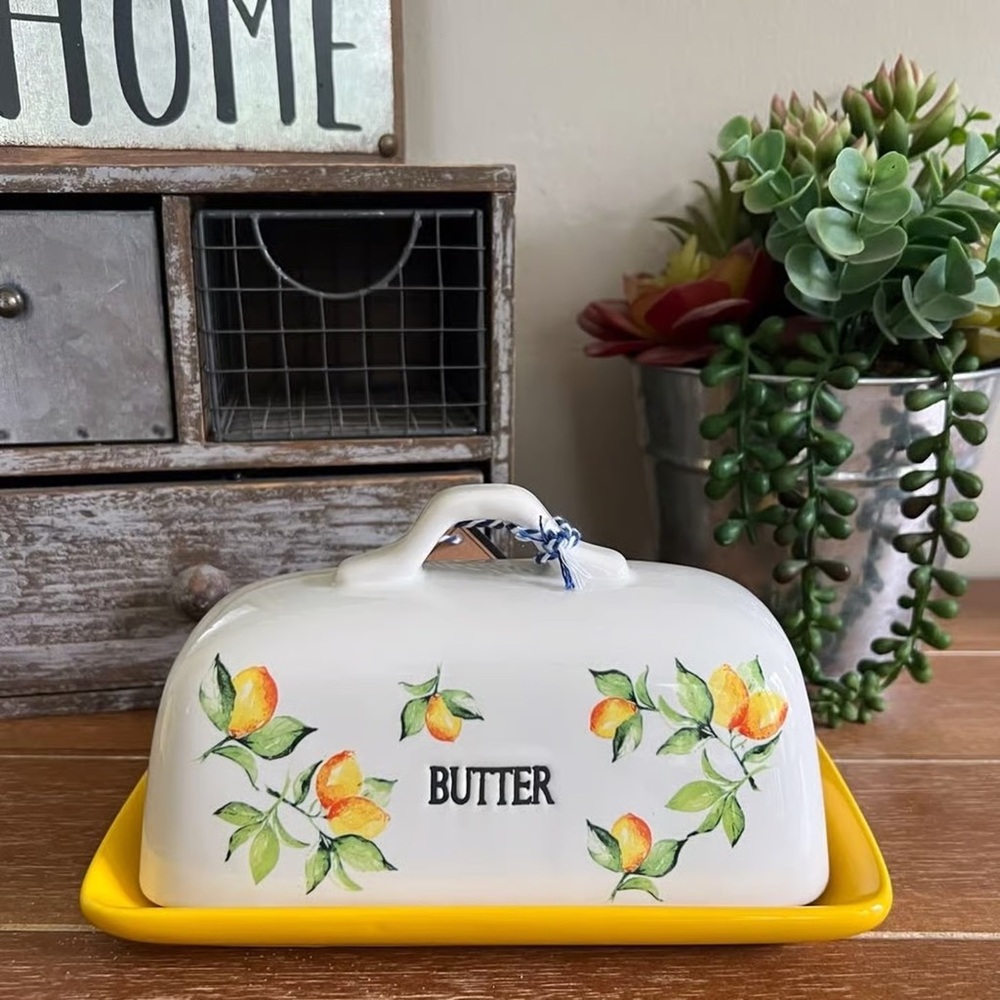 New Ceramic Farmhouse Lemon Butter Dish